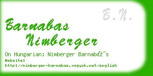 barnabas nimberger business card